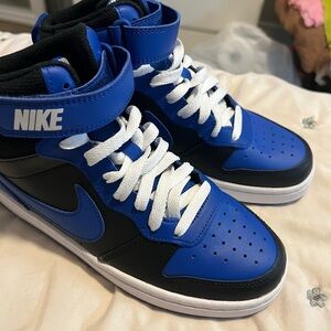 Nike Black and Blue High-Top Sneakers